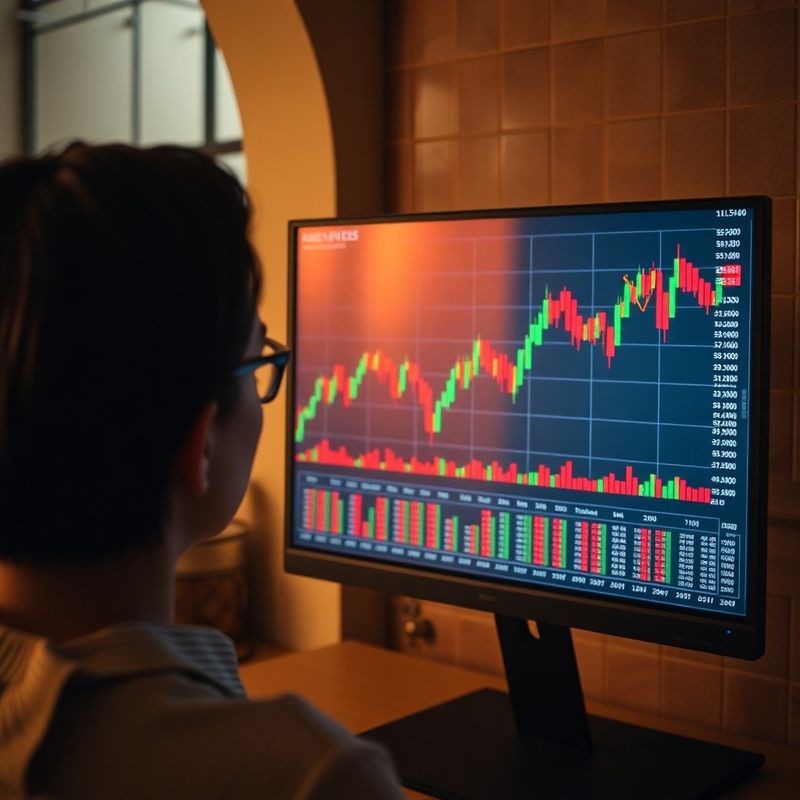 Gráficos de velas japonesas mostrando una crisis de mercado en una pantalla profesional
